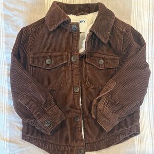 Old Navy Chocolate Corduroy Jacket with Sherpa Lining